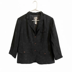 Emma James Floral Embroidered Linen Blend Blazer Jacket Size 12